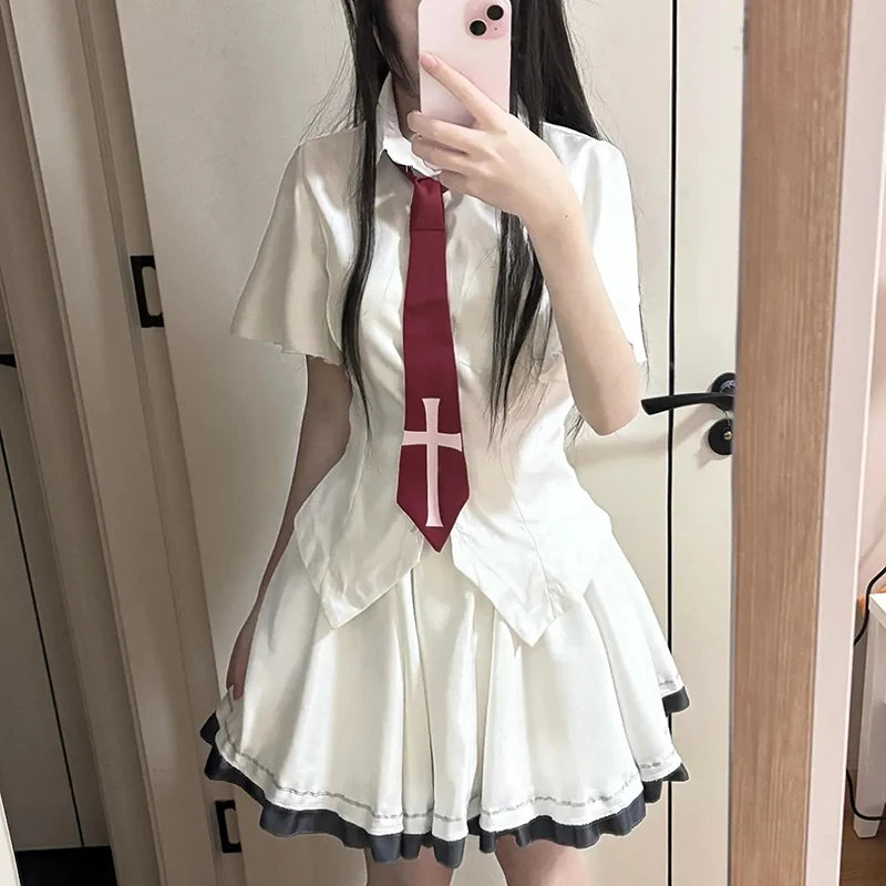 Anime Wonderful Everyday Down the Rabbit Hole Minakami Yuki Cosplay Costume Women Shirt Skirt Shawl JK… – vue 2 | BubuKawaii