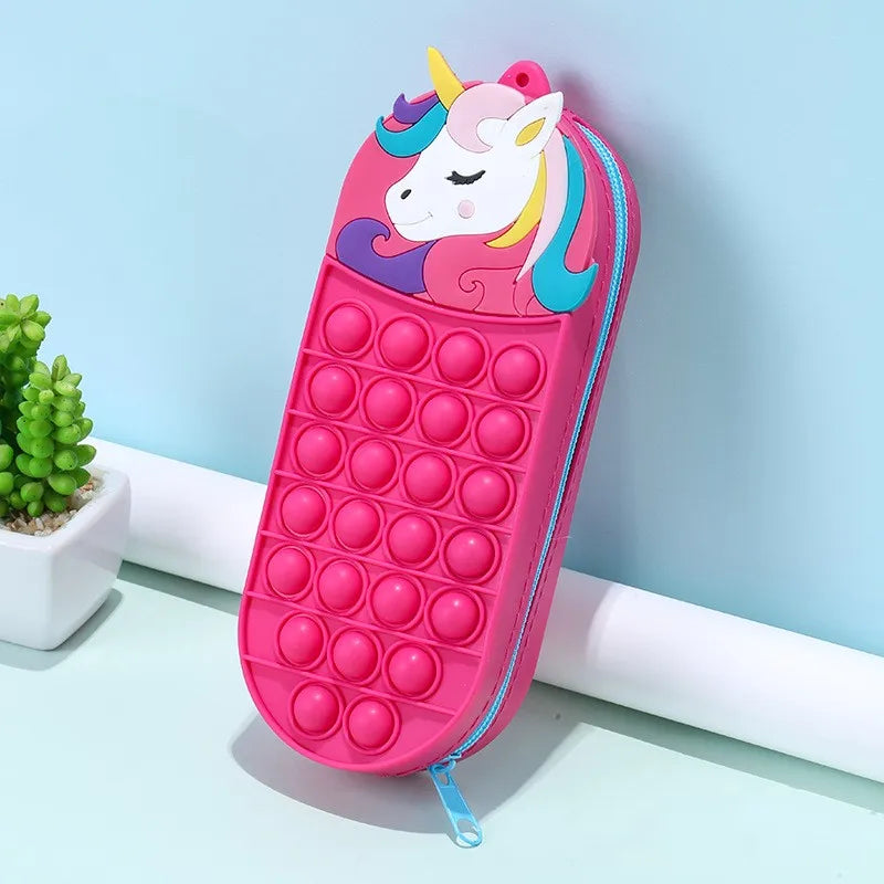 1Pc New Cartoon Silicone Pencil Case Pioneer of Rodent Eradication Stationery Storage Bag Decompression Stationery Box – a