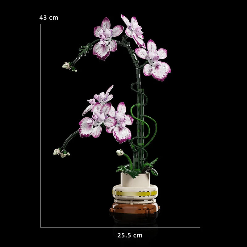 Potted Plant Building Blocks, Creative Orchid, Cymbidium, Eternal Flowers, Simulation Phalaenopsis, DIY Bricks, Toys, Valentine's Day Gift