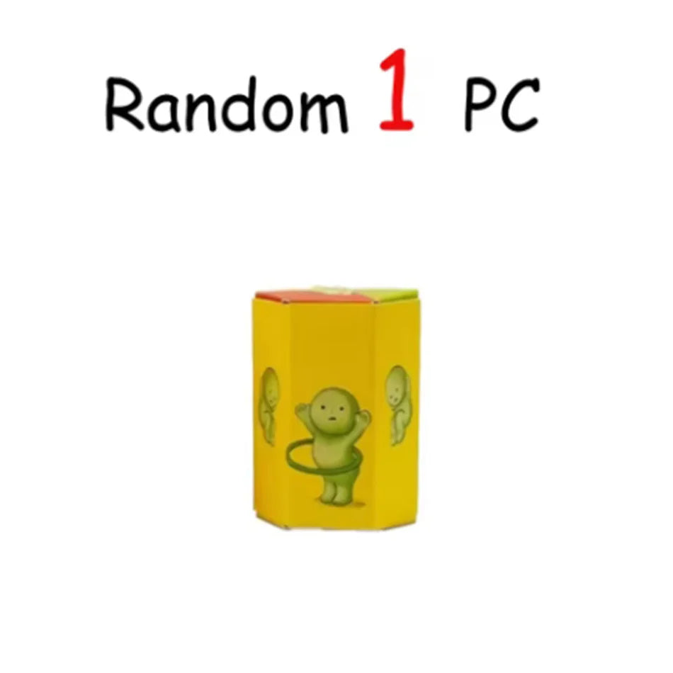 Yoga Room Series: Blind Box Figurine Surprise Gift Box with Multiple Luminous Green Dolls for Decorative Toy