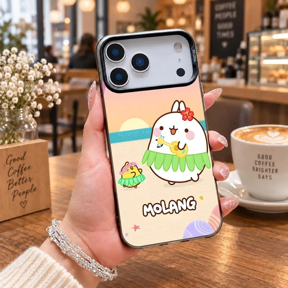 iPhone Hülle Molang – Bunter Rahmen, Kameraschutz