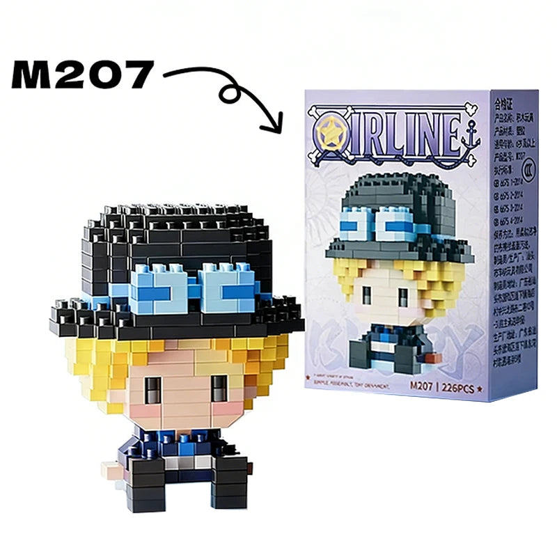 Mon Bubu Kawaii – Micro Blocs de Construction One Piece – Personnages Anime (Chopper, Zoro, Robin, Buggy)