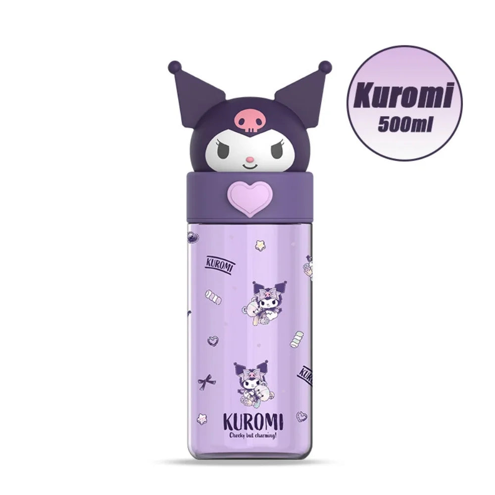 Kawaii Transparent Water Bottle 500ml – Hello Kitty & Friends
