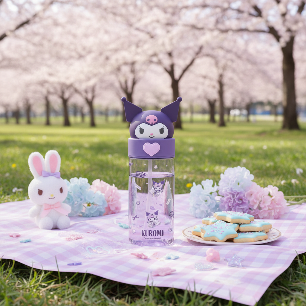 Kawaii Transparent Water Bottle 500ml – Hello Kitty & Friends