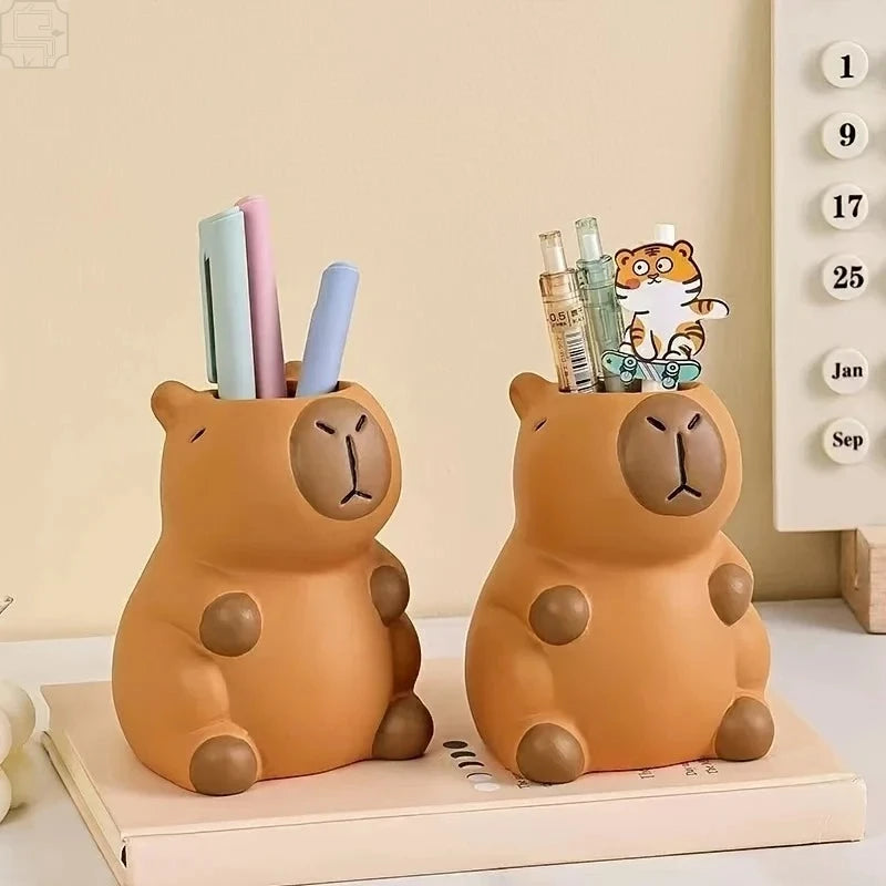 Kawaii Capybara Pen Holder – Desk Organizer