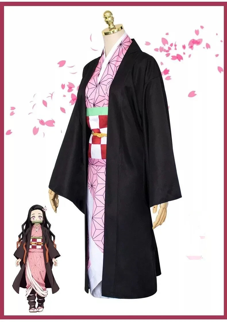 Demon Slayer Kamado Nezuko Cosplay Halloween Costume Party Clothes Anime Kimetsu No Yaiba Outfit Wig Shoes Set – vue 2