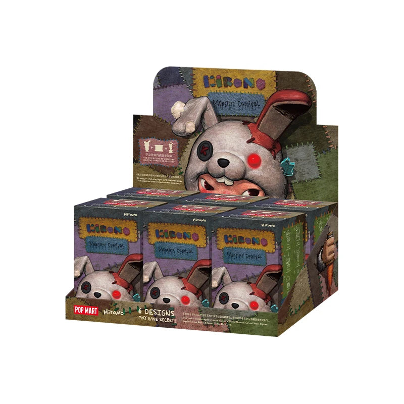 POP MART – boîte aveugle de figurines de la série de carnaval des monstres Hirono, 1 pièce/6 pièces