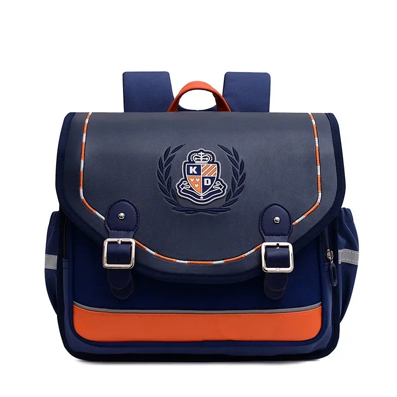 Sac à Dos Orthopédique Floral – Écolière Kawaii – Bleu Foncé | BubuKawaii