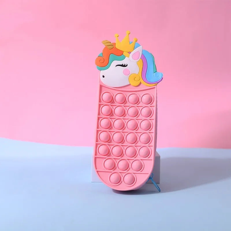 1Pc New Cartoon Silicone Pencil Case Pioneer of Rodent Eradication Stationery Storage Bag Decompression Stationery Box – e