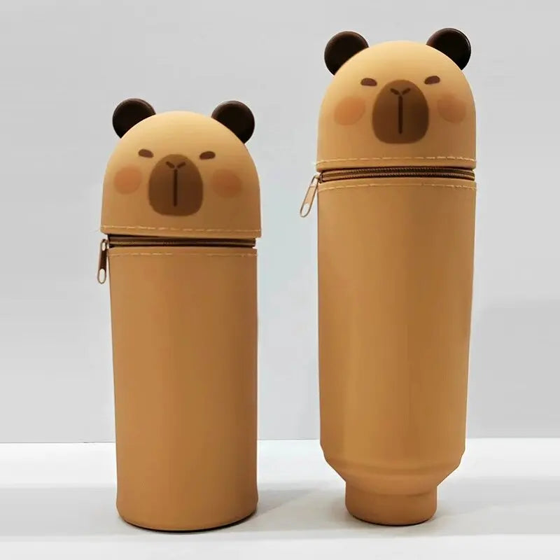 1PCS Kawaii Animals Silicone Telescoping Pencil Case Student Large Capacity Stationery Bag… – Capybara – vue 11 | BubuKawaii