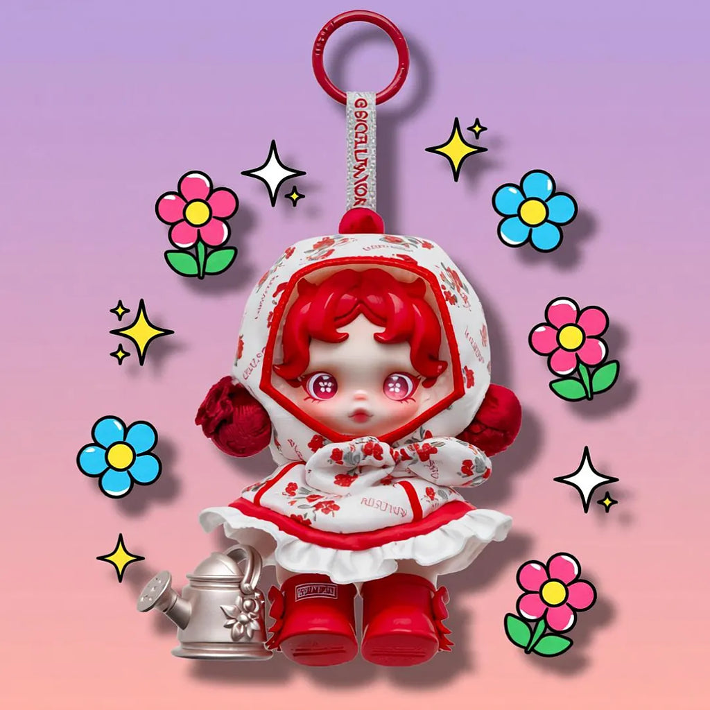 Pop Mart – SKULLPANDA Amid Flowers – Peluche Porte-Clés 13,5 cm