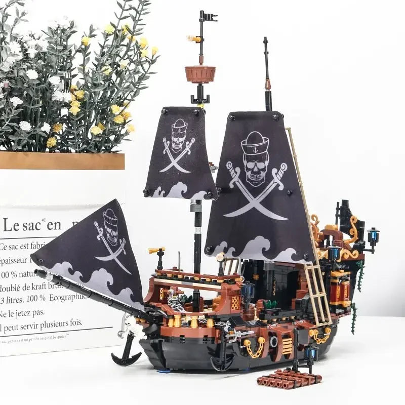 Bateau pirate en briques à construire – 30 cm – vue 3 | BubuKawaii
