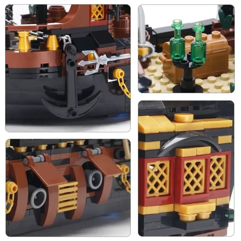 Bateau pirate en briques à construire – 30 cm – vue 4 | BubuKawaii