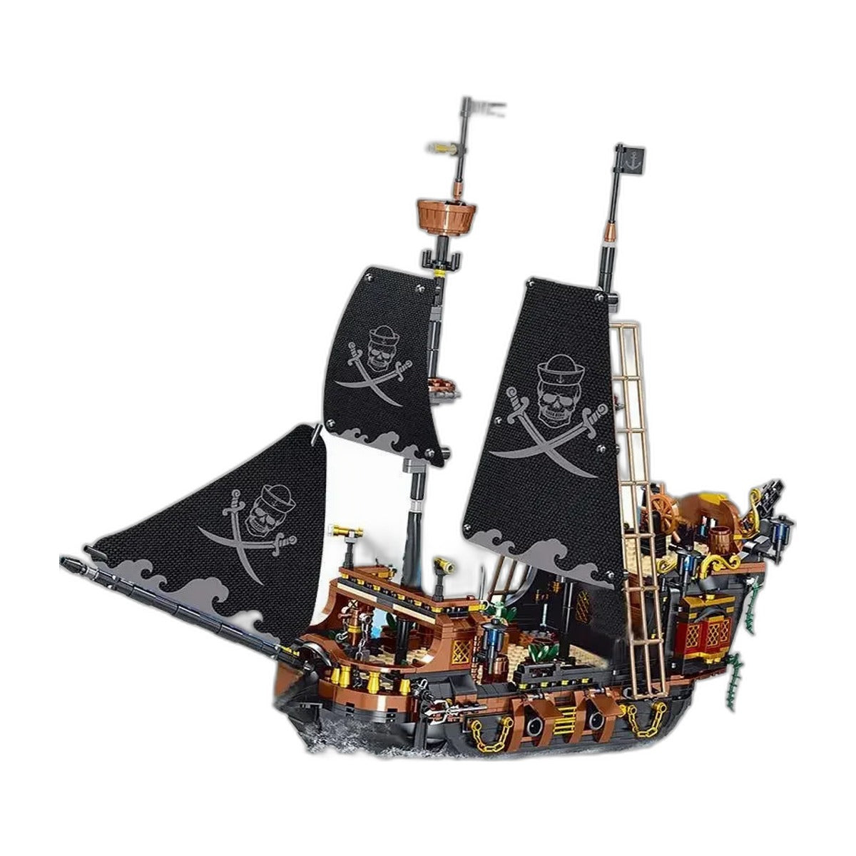 Packshot – Bateau pirate en briques à construire – 30 cm