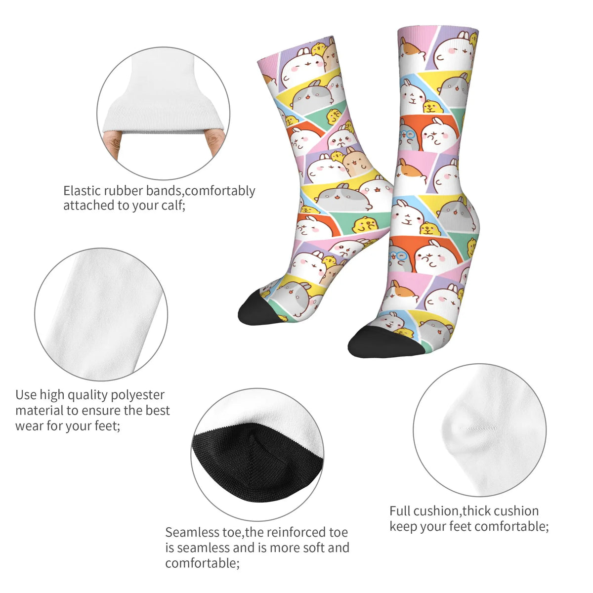 Chaussettes Molang & Piu Piu – Taille unique 36-44 – vue 7 | BubuKawaii