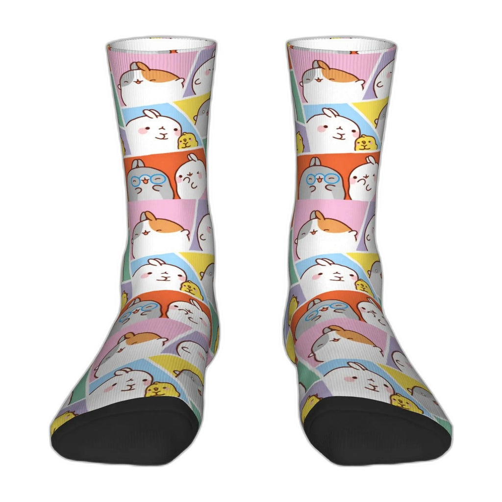 Packshot – chaussettes Molang et Piu Piu à motif mosaïque