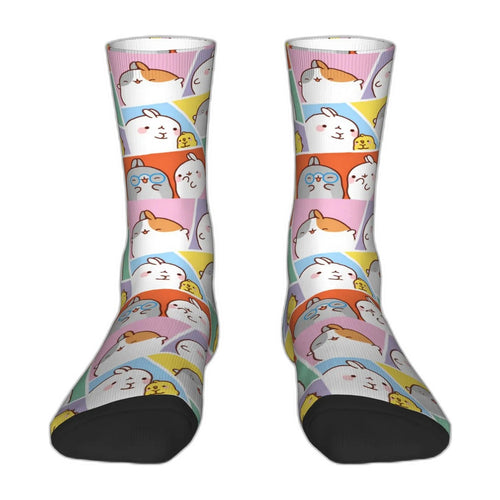Packshot – chaussettes Molang et Piu Piu à motif mosaïque