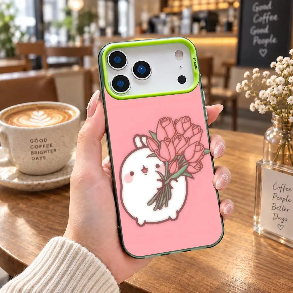 Coque iPhone Molang – Cadre coloré, protection caméra – vue 19 | BubuKawaii
