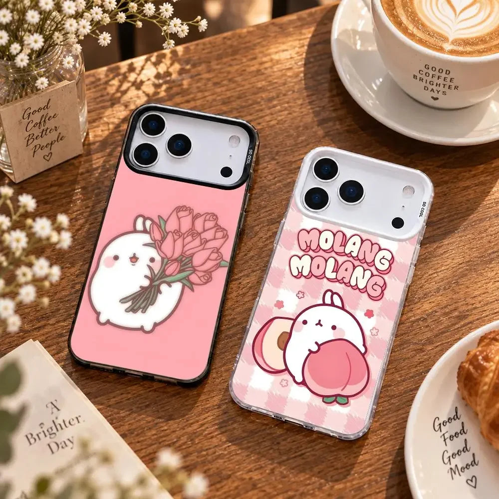 Coque iPhone Molang – Cadre coloré, protection caméra – vue 2 | BubuKawaii