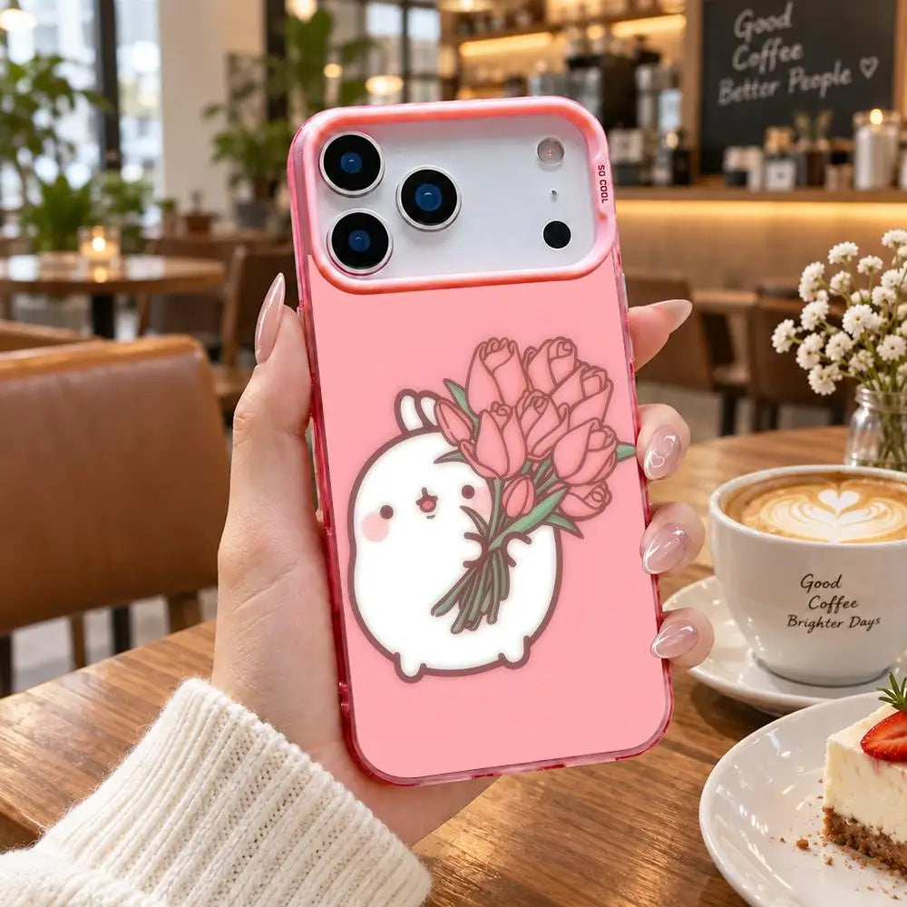 Coque iPhone Molang – Cadre coloré, protection caméra – vue 25 | BubuKawaii