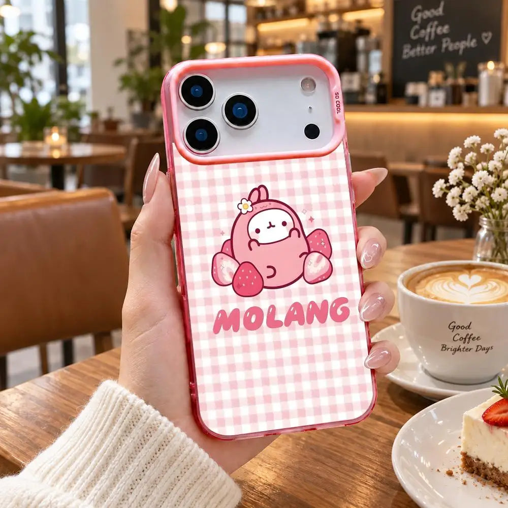 Coque iPhone Molang – Cadre coloré, protection caméra – vue 26 | BubuKawaii