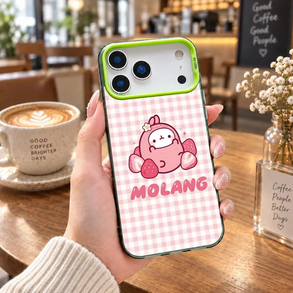 Coque iPhone Molang – Cadre coloré, protection caméra – vue 36 | BubuKawaii