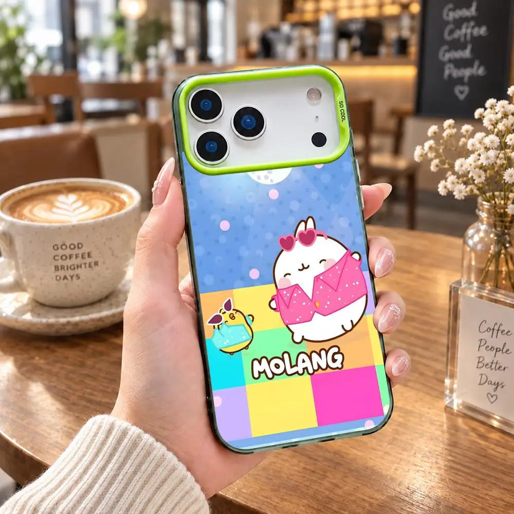 Coque iPhone Molang – Cadre coloré, protection caméra – vue 38 | BubuKawaii