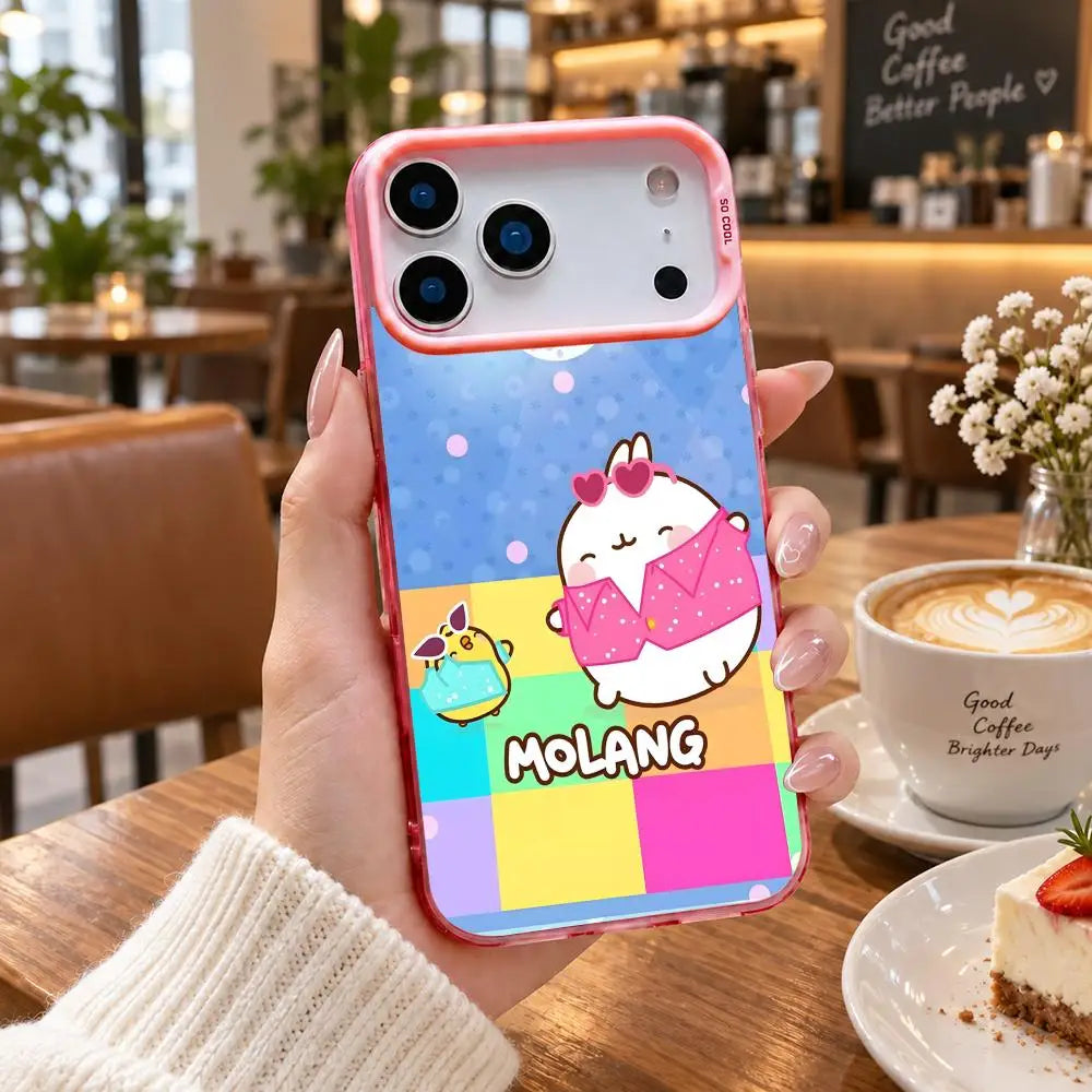 Coque iPhone Molang – Cadre coloré, protection caméra – vue 39 | BubuKawaii