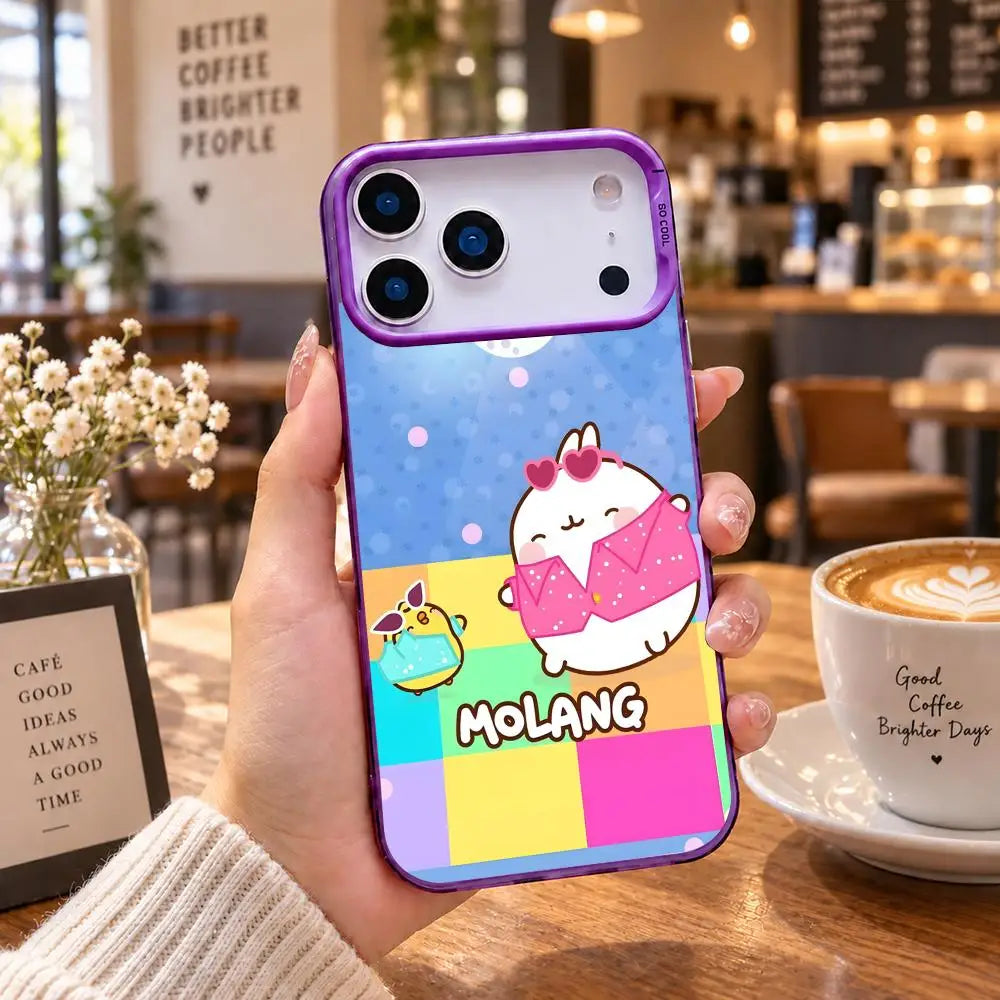 Coque iPhone Molang – Cadre coloré, protection caméra – vue 40 | BubuKawaii