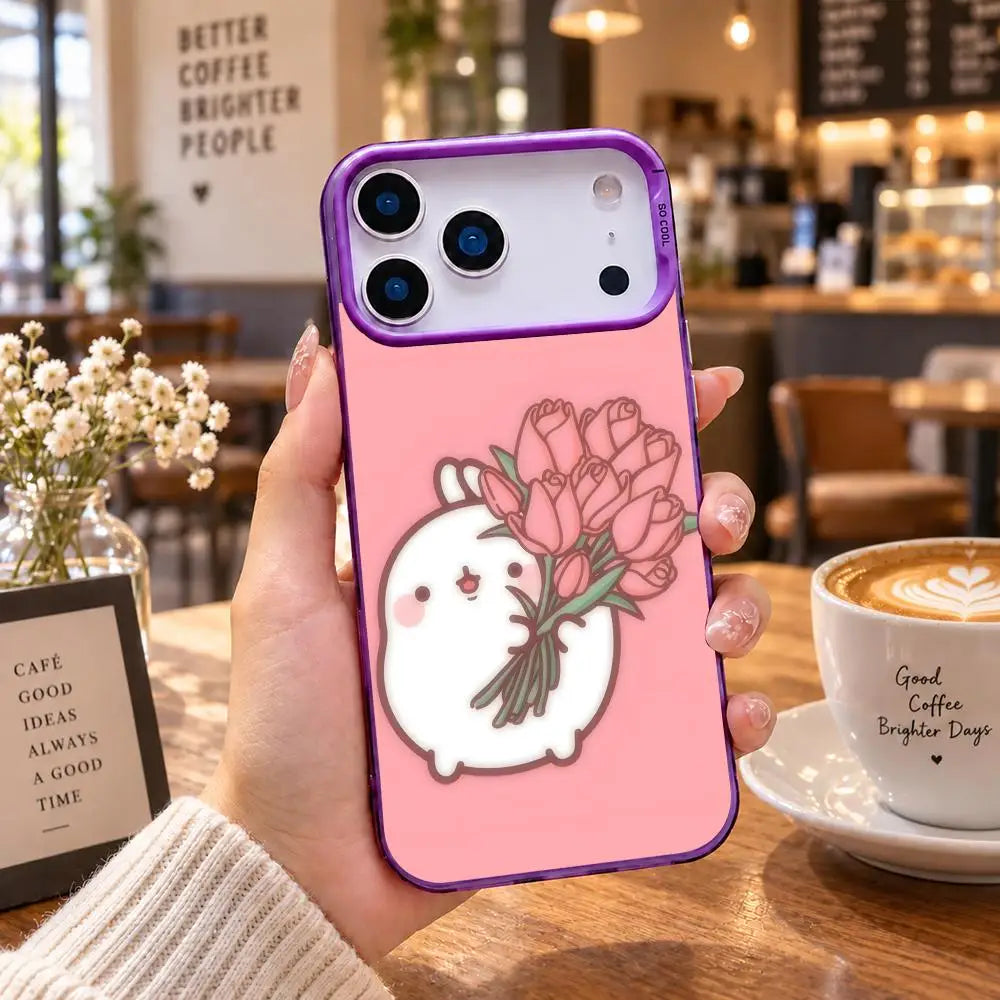 Coque iPhone Molang – Cadre coloré, protection caméra – vue 41 | BubuKawaii