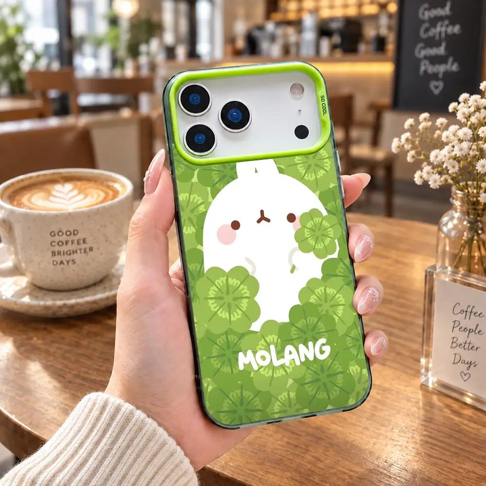 Coque iPhone Molang – Cadre coloré, protection caméra – vue 44 | BubuKawaii
