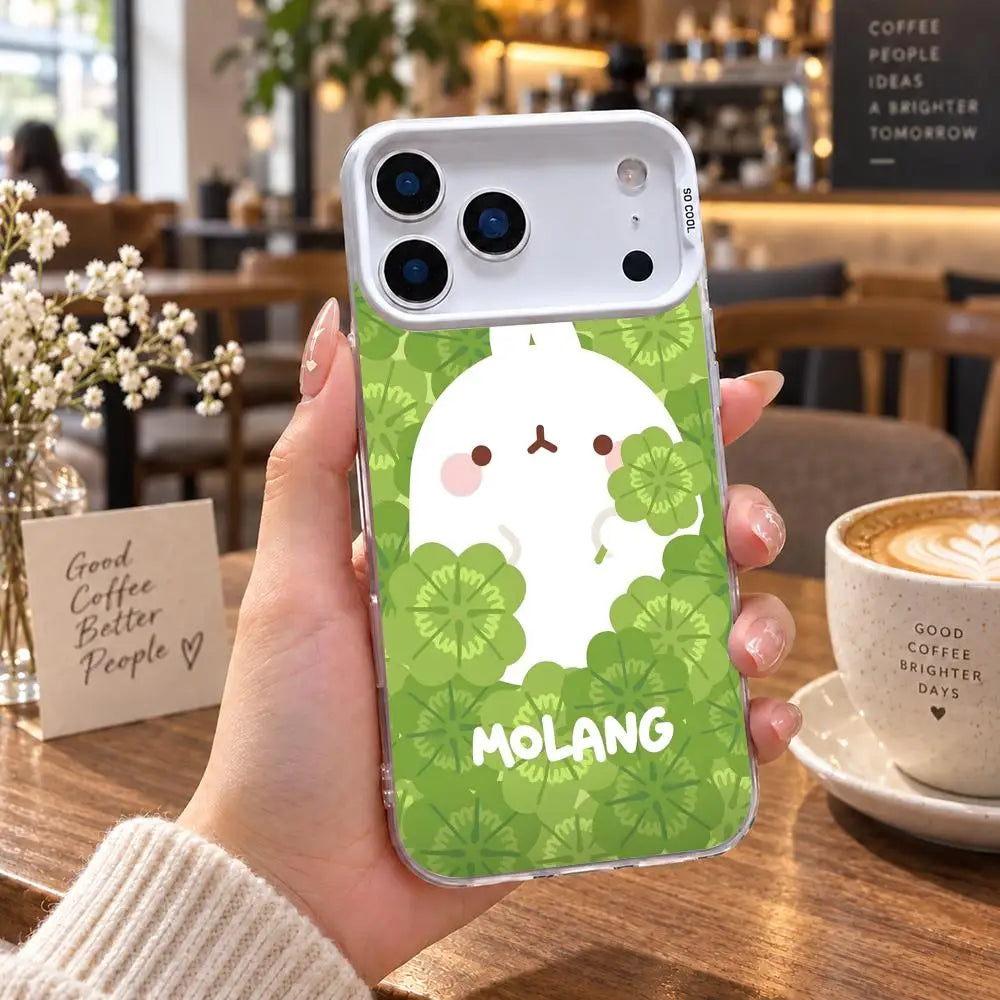 Coque iPhone Molang – Cadre coloré, protection caméra – vue 46 | BubuKawaii