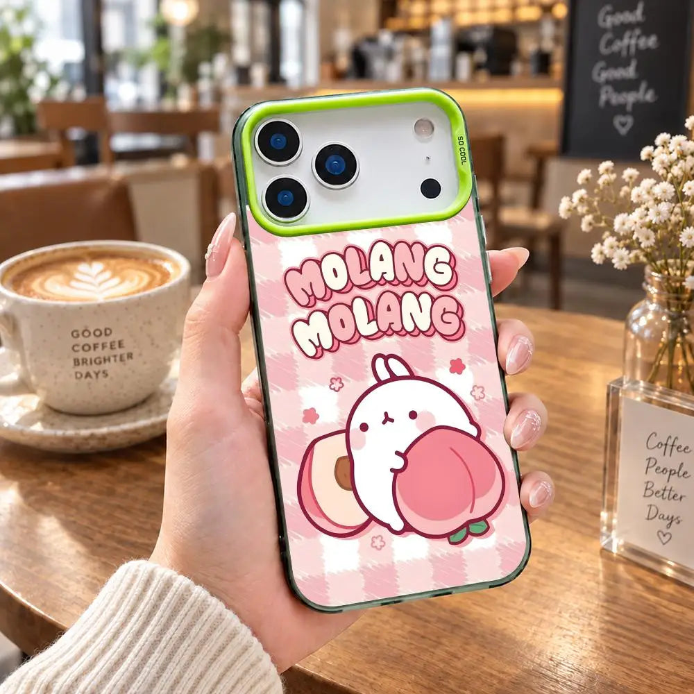 Coque iPhone Molang – Cadre coloré, protection caméra – vue 48 | BubuKawaii