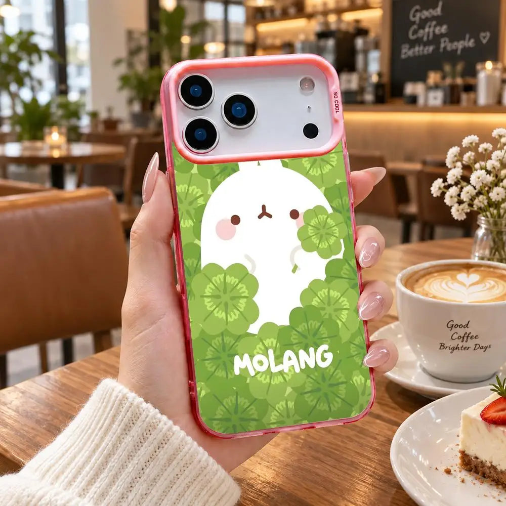 Coque iPhone Molang – Cadre coloré, protection caméra – vue 49 | BubuKawaii