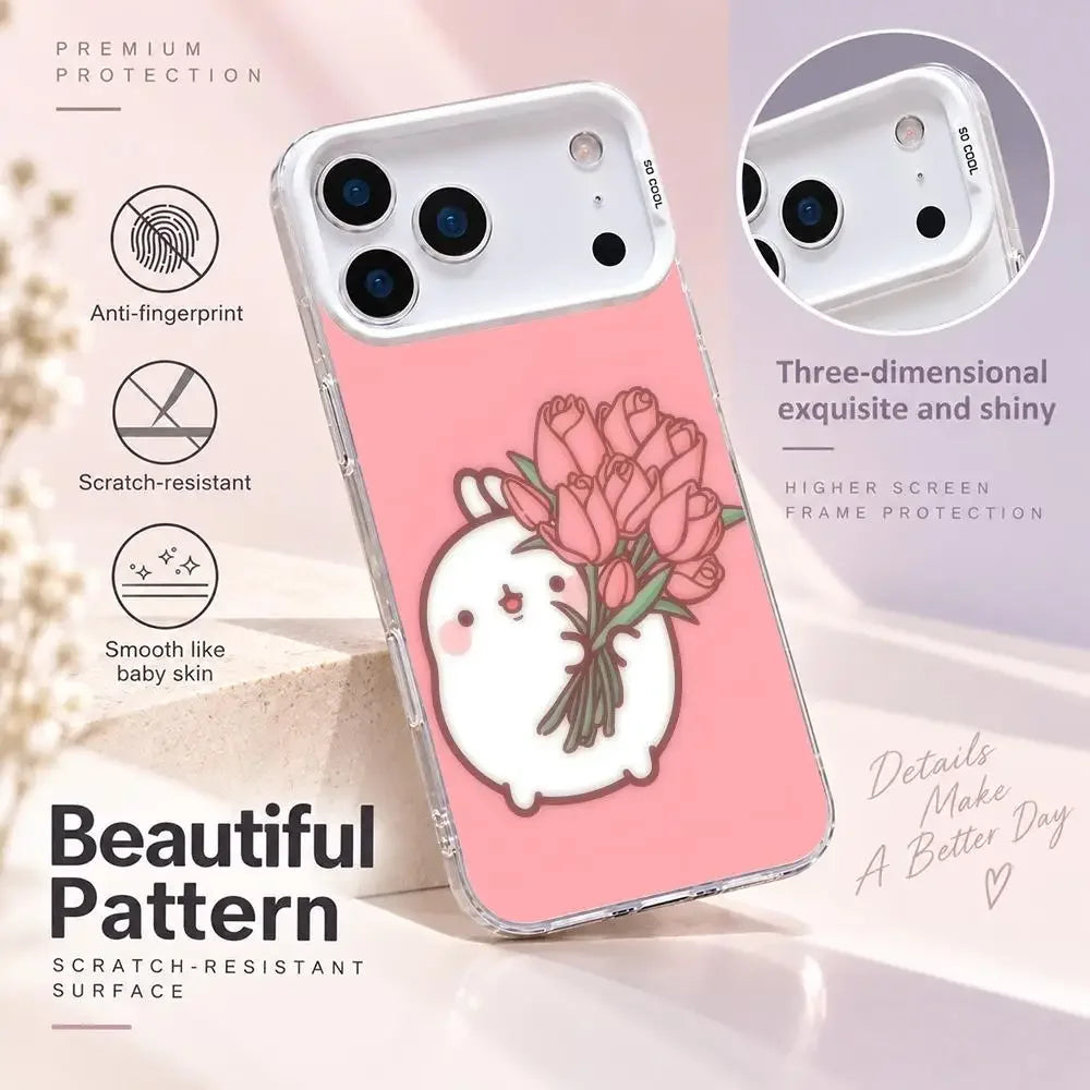 Coque iPhone Molang – Cadre coloré, protection caméra – vue 5 | BubuKawaii