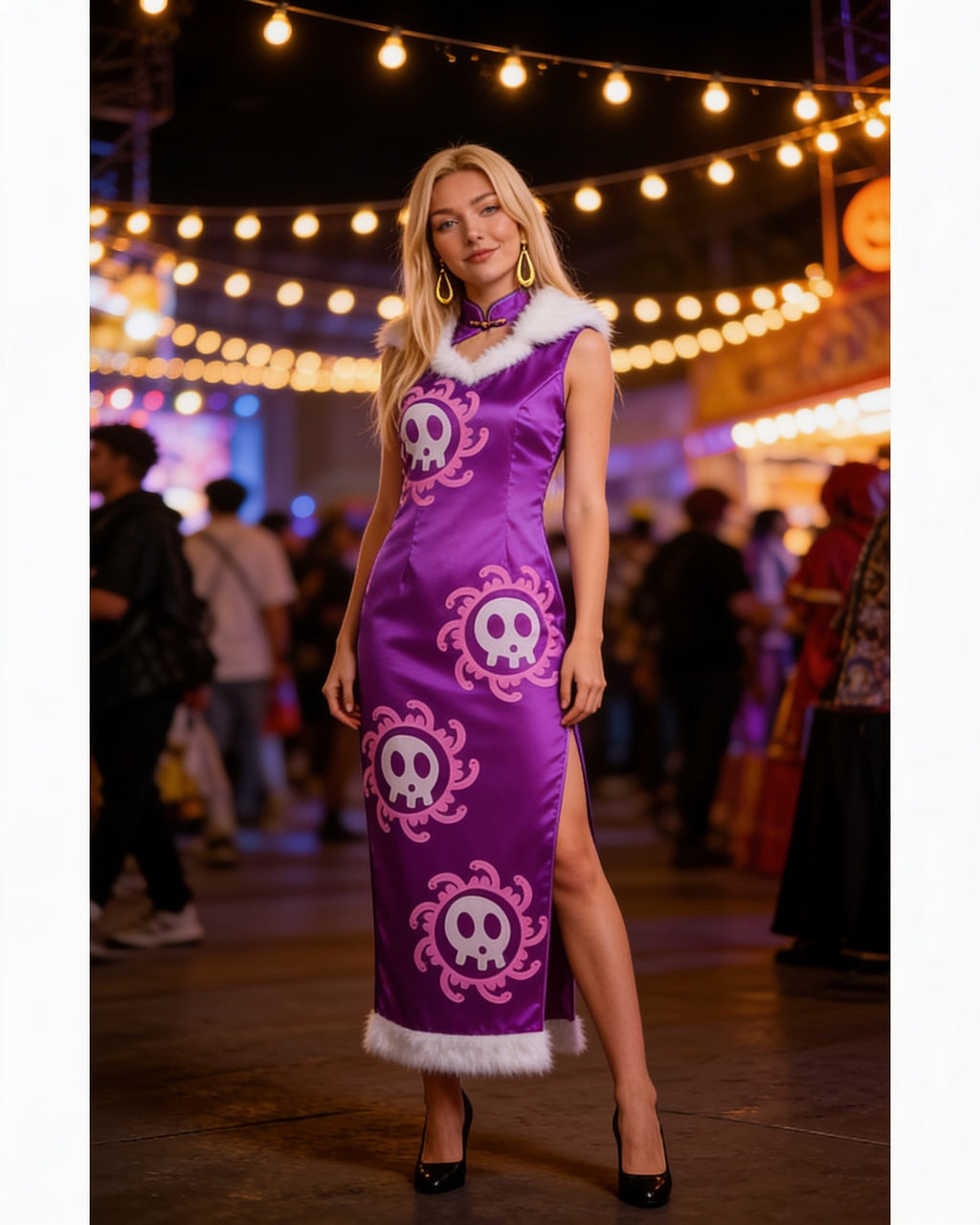 Costume Boa Hancock – Robe cheongsam et cape – en convention