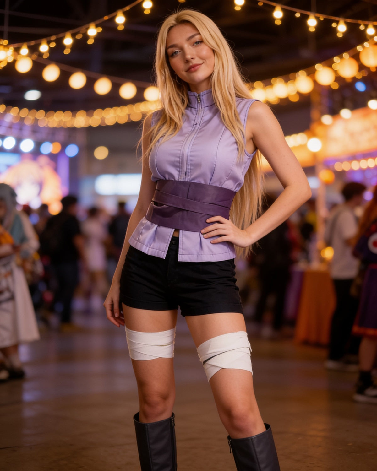 Costume Hinata Hyuga – Haut, pantalon et ceinture – en convention