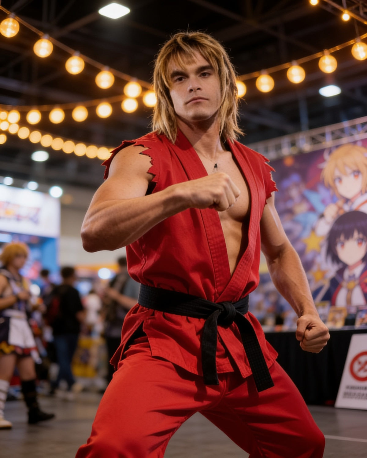 Costume Ken ou Ryu – Karategi rouge ou blanc – en convention