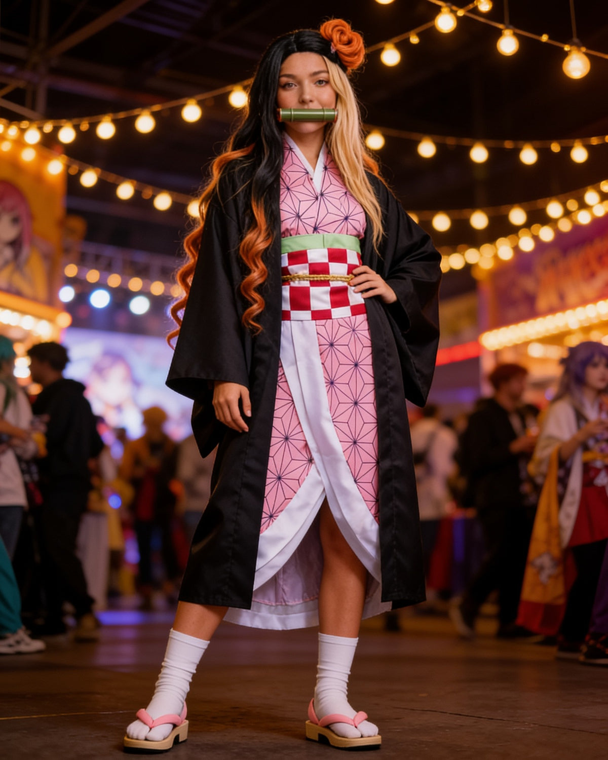 Costume Nezuko – Kimono, perruque ou chaussures – en convention
