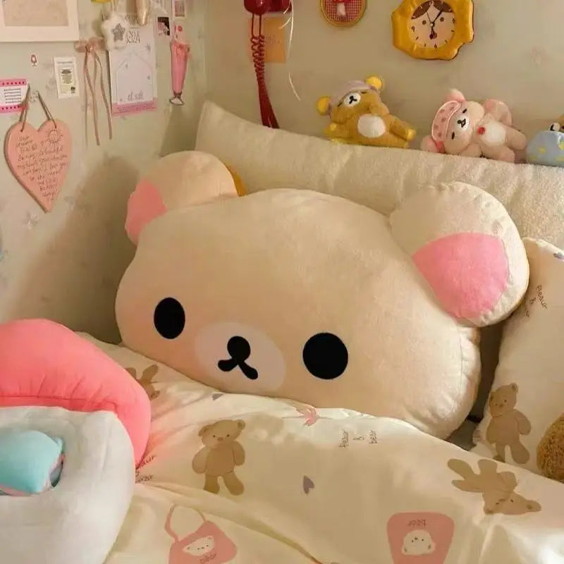 Coussin peluche Rilakkuma – Tête d'ours 40 cm – vue 5 | BubuKawaii