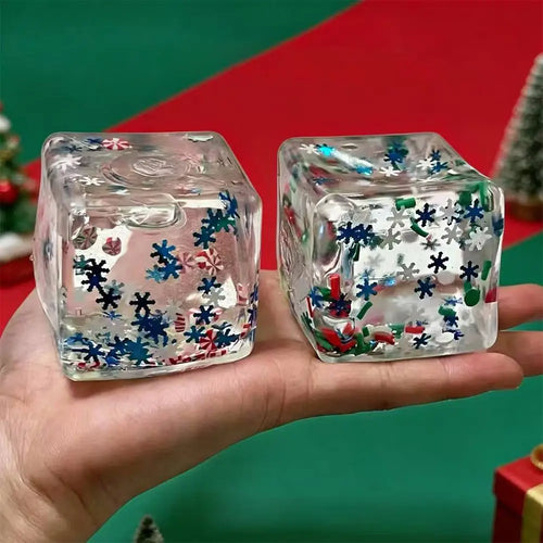 Cubes squishy transparents – Flocons de Noël – vue 2 | BubuKawaii