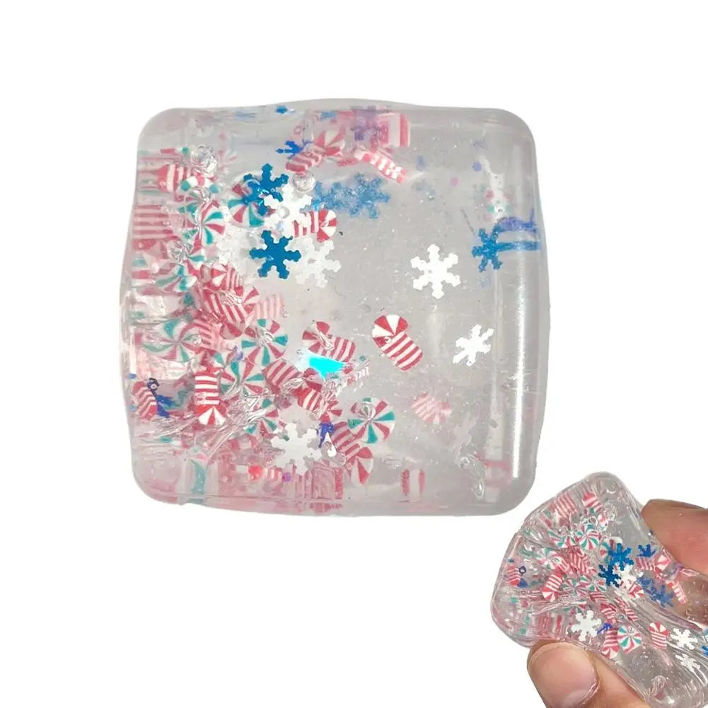 Cubes squishy transparents – Flocons de Noël – vue 7 | BubuKawaii