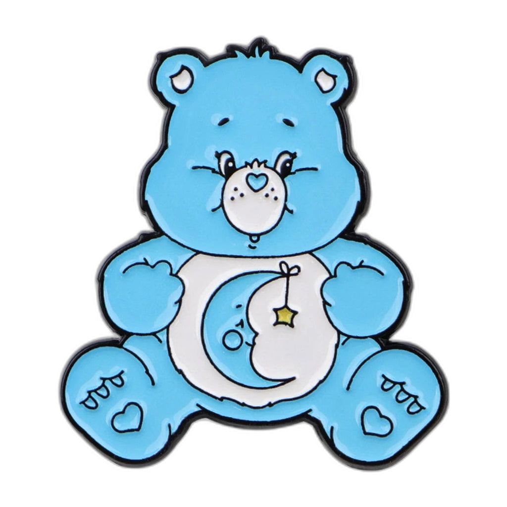 Packshot – pin's émaillé Bisounours (Care Bears) bleu, lune et étoile
