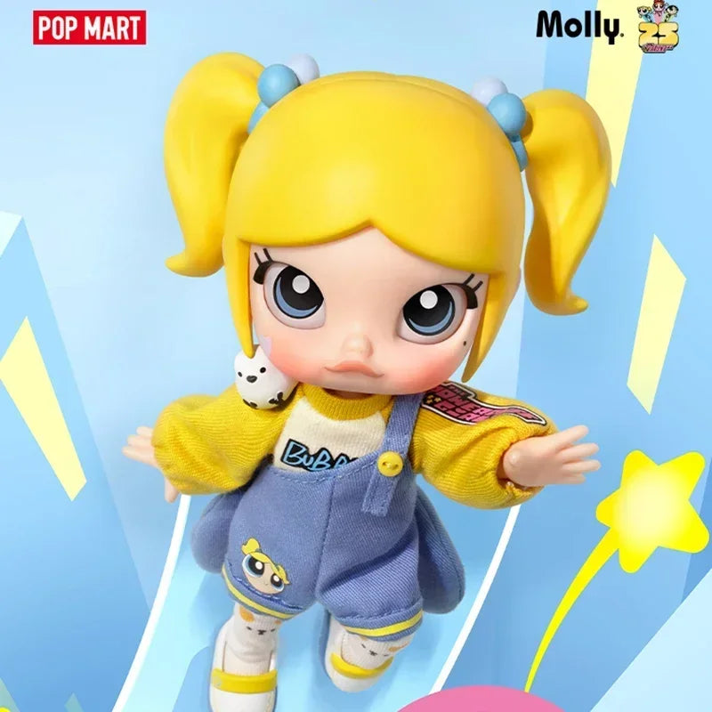 POP MART MOLLY x The Powerpuff Girls Series Action Figure BJD Toy Anime Action Figure Guess… – BUBBLES – vue 9 | BubuKawaii