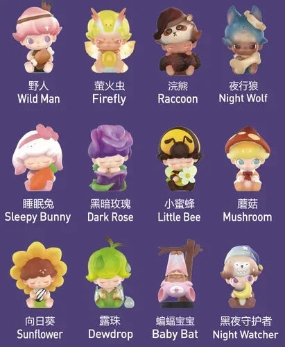 POP MART Dimoo Forest Night Series Blind Box Mystery Box Guess Bag Toys… – Lot de 12 (set complet) – vue 18 | BubuKawaii
