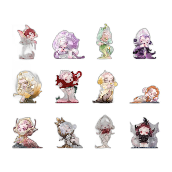 Packshot – les 12 personnages de la série Skullpanda Petals in Four Acts