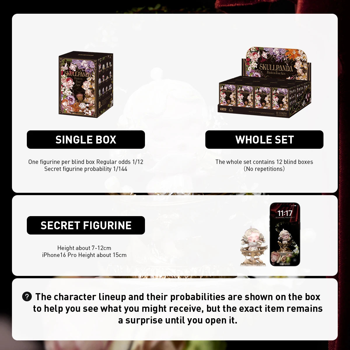 Figurine – Skullpanda Petals in Four Acts – Blind Box – vue 5 | BubuKawaii