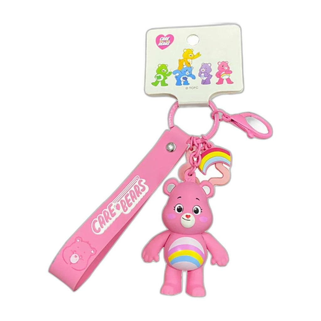 Packshot – porte-clés figurine Bisounours (Care Bears) rose avec dragonne