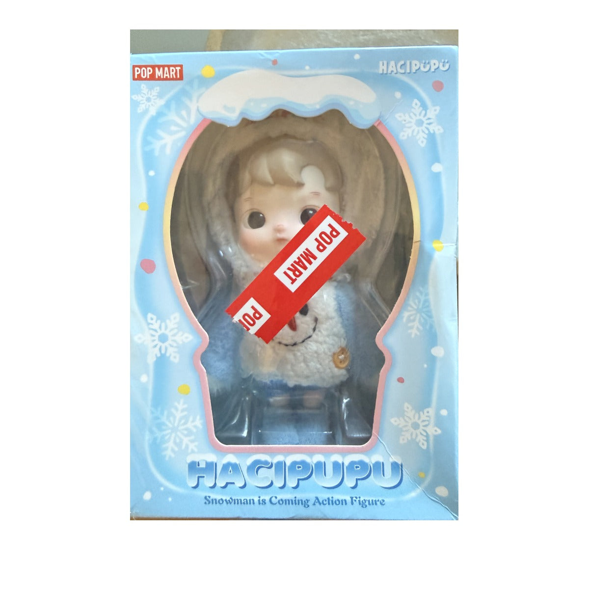 Hacipupu Snowman is Coming Pop Mart – boîte d'origine, face avant