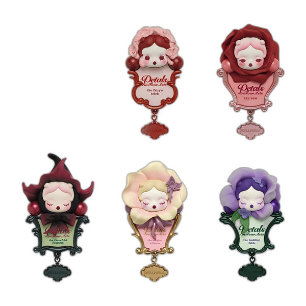 Packshot – les 6 magnets de la série Skullpanda Petals in Four Acts